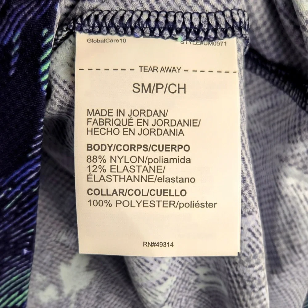 Under Armour‎ Iso-Chill Golf Polo Shirt Mens Small Blue Botanical Print